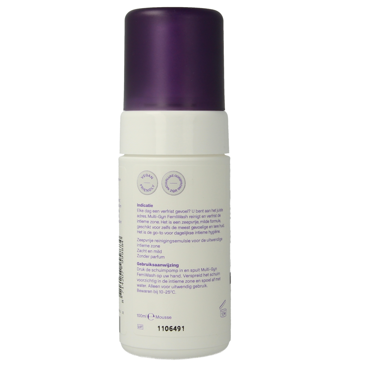 Multi GYN Femwash body cleansing product in 100ml bottle, gentle feminine hygiene solution from Multi GYN.