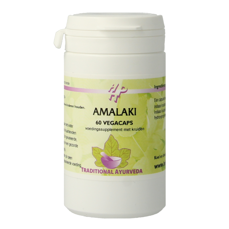 Holisan Amalaki 60 capsules, herbal supplement, featuring a bottle with green capsules and herbal packaging.