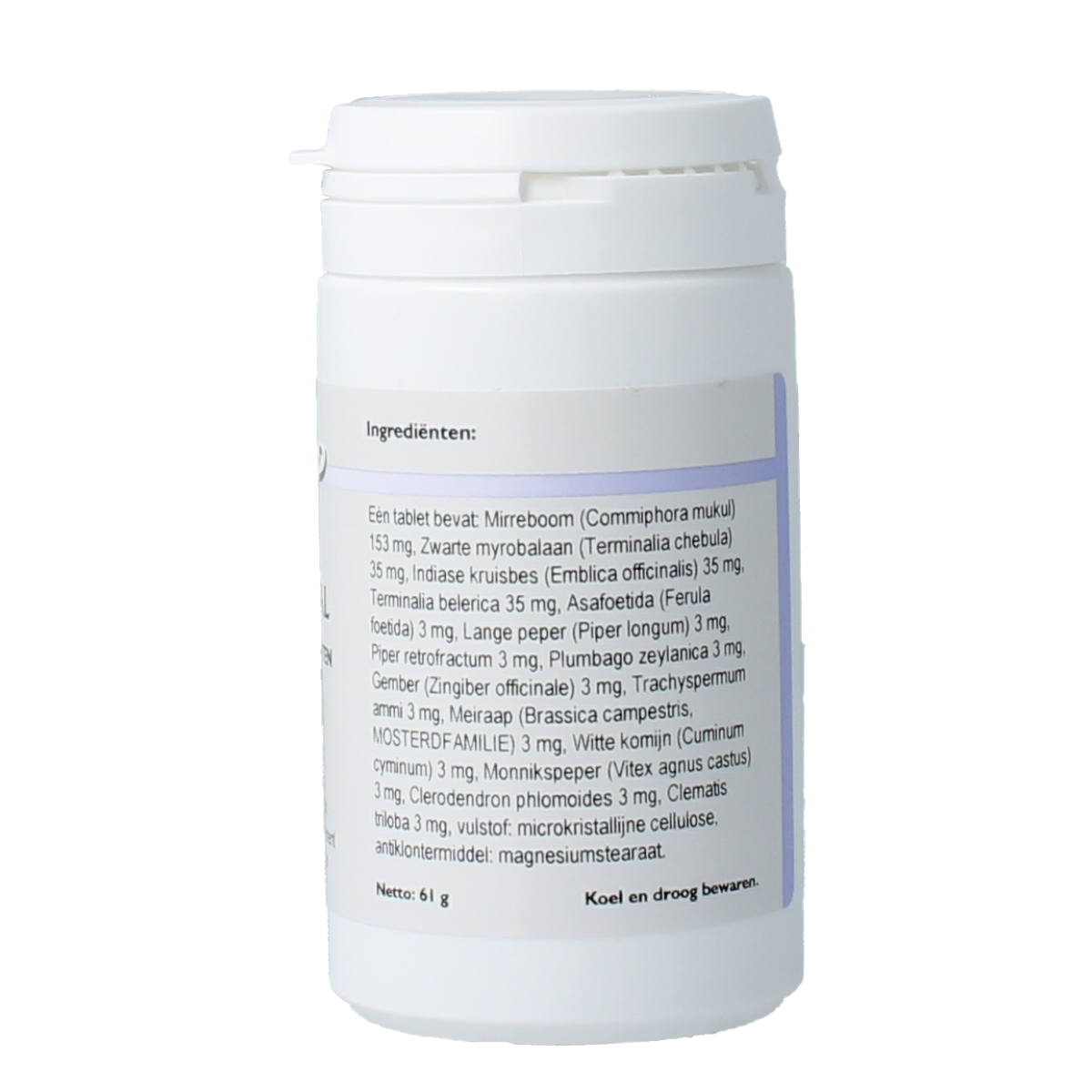 Holisan Yogral 120 tablet bottle with herbal supplement tablets in a clear container for natural health.