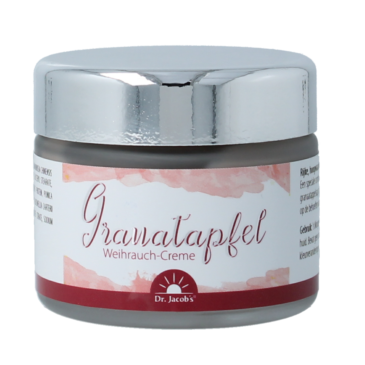 Holisan Granaatappel Wierook Creme for facial skincare, 50ml, with rich texture and natural ingredients.