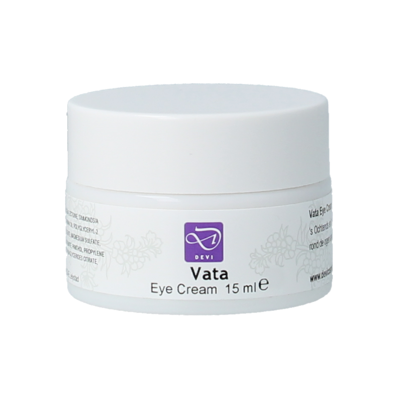 Holisan Vata eye cream Devi in 15ml jar, eye care product with smooth texture and natural ingredients for delicate skin.