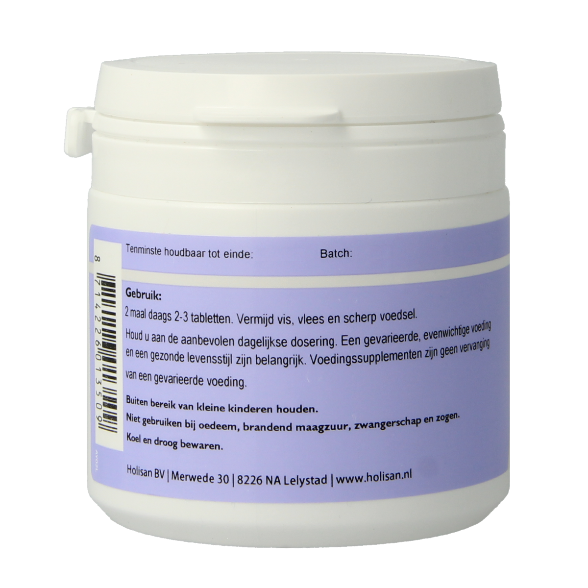 Holisan Gulukam herbal tablets in a bottle, natural herbal supplement from Holisan, showing the product packaging and tablets inside.