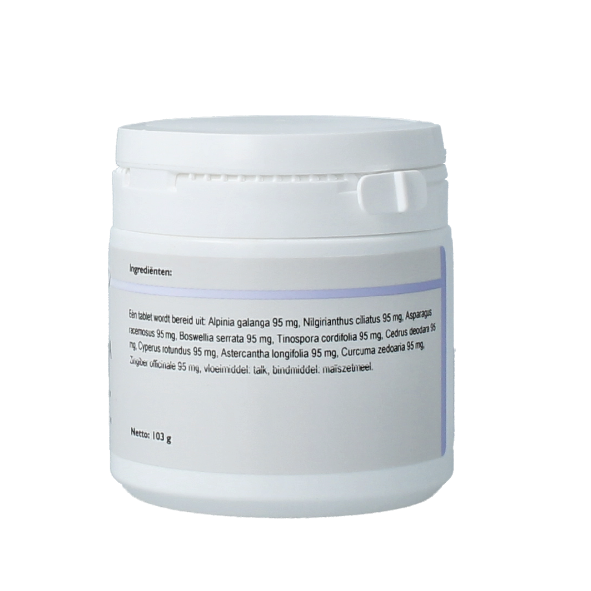 Holisan Ranida 100.00 herbal tablets in a container, part of Holisan's herbal supplement range, with label showing product details.