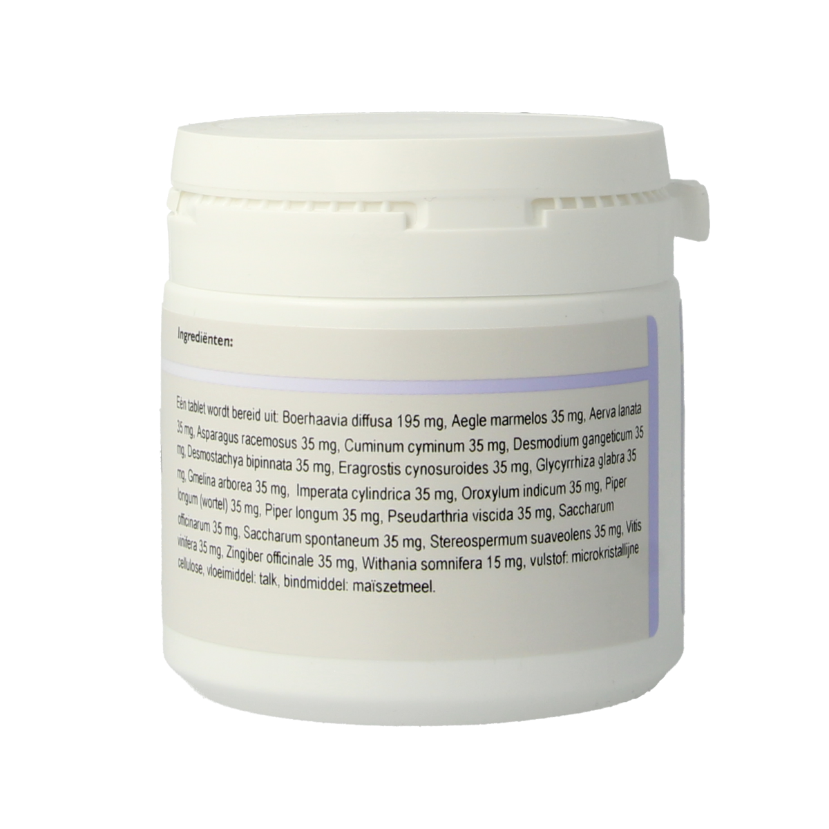 Holisan Suranam 100.00 herbal supplement tablets in a bottle, part of Holisan's herbal preparation products.