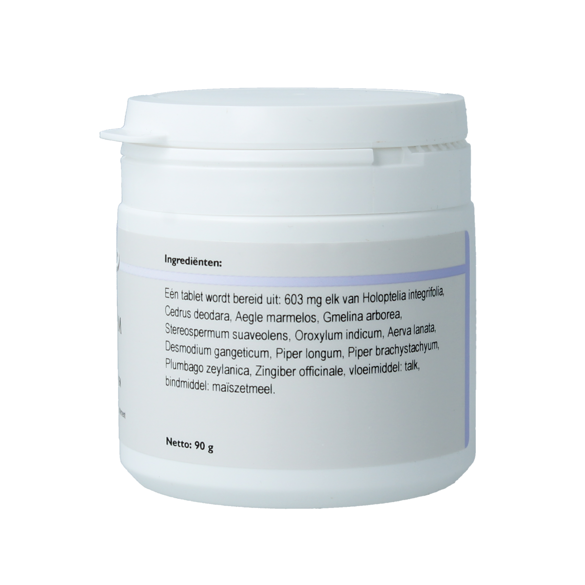 Ayurveda Indunam 100 tablets, herbal supplement from Ayurvedic kruidenpreparaten line, shown in bottle with label.