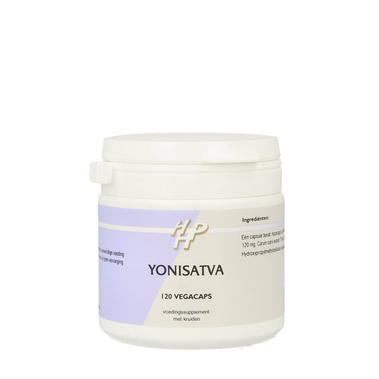Ayurveda Yonisatva herbal capsules in a bottle, vegetarian supplement from Ayurveda for wellness and herbal health support.
