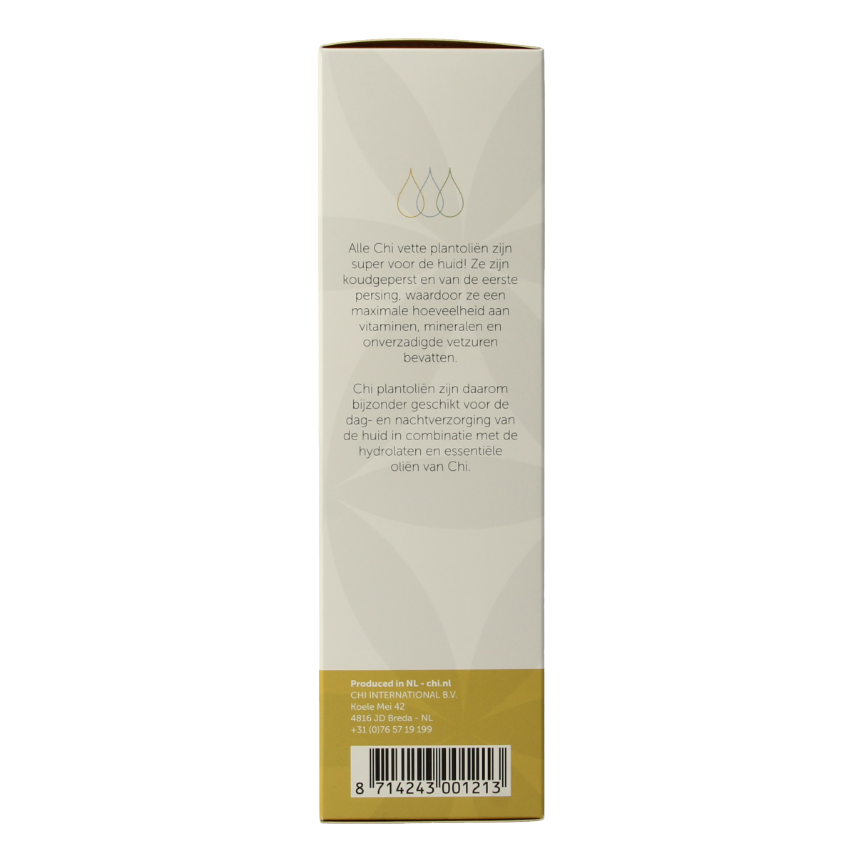 Chi Jojoba olie 100ml bottle for body care, featuring natural jojoba oil in a clear container with a white cap.