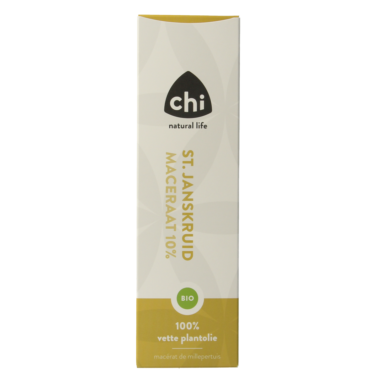 Chi Sint Janskruid bio maceraat in 100ml bottle, natural body care product with herbal extract for skin nourishment.
