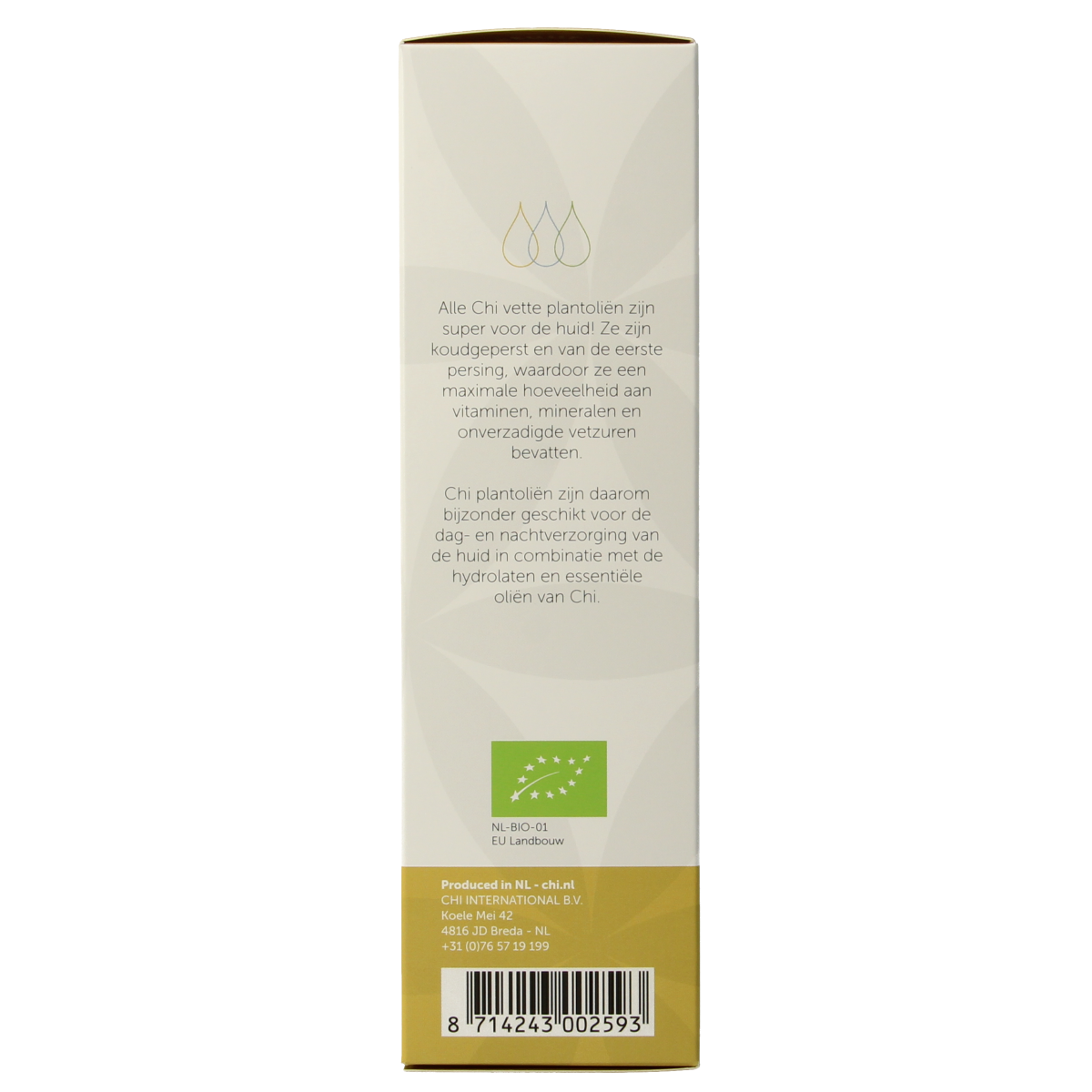Chi Sint Janskruid maceraat bio in 100ml bottle, natural herbal body care product with bright yellow liquid visible in the image.