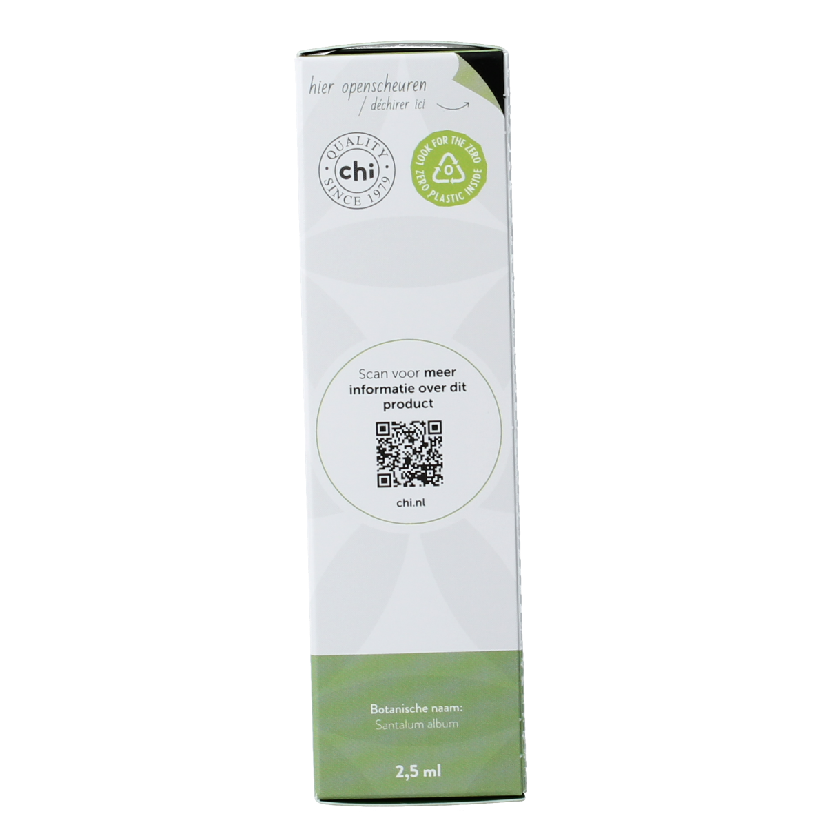 Chi Sandelhout wild essential oil in 2.50ml bottle, natural aromatic etherische olie with warm sandalwood scent.