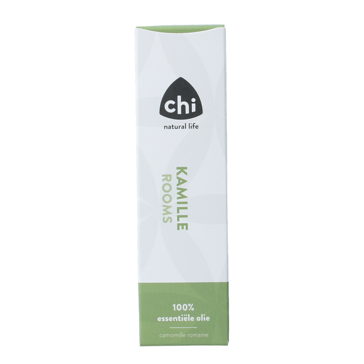 Chi Kamille etherische olie in 2.50 ml bottle, featuring a clear glass container with a white label and dropper cap.