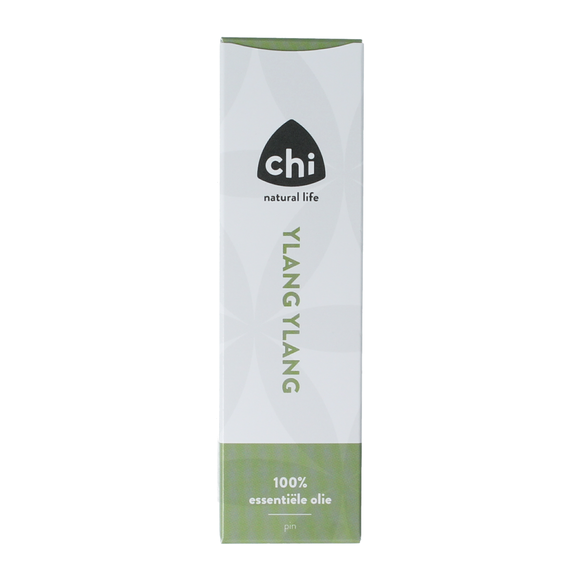 Chi Ylang Ylang essential oil bottle in 10ml glass container with a white cap, labeled with product and brand details.