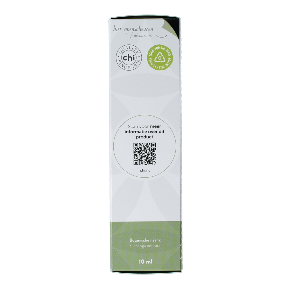 Chi Ylang Ylang essential oil bottle, 10ml, natural therapeutic etherische oliën from the Chi brand, with a white cap and label.