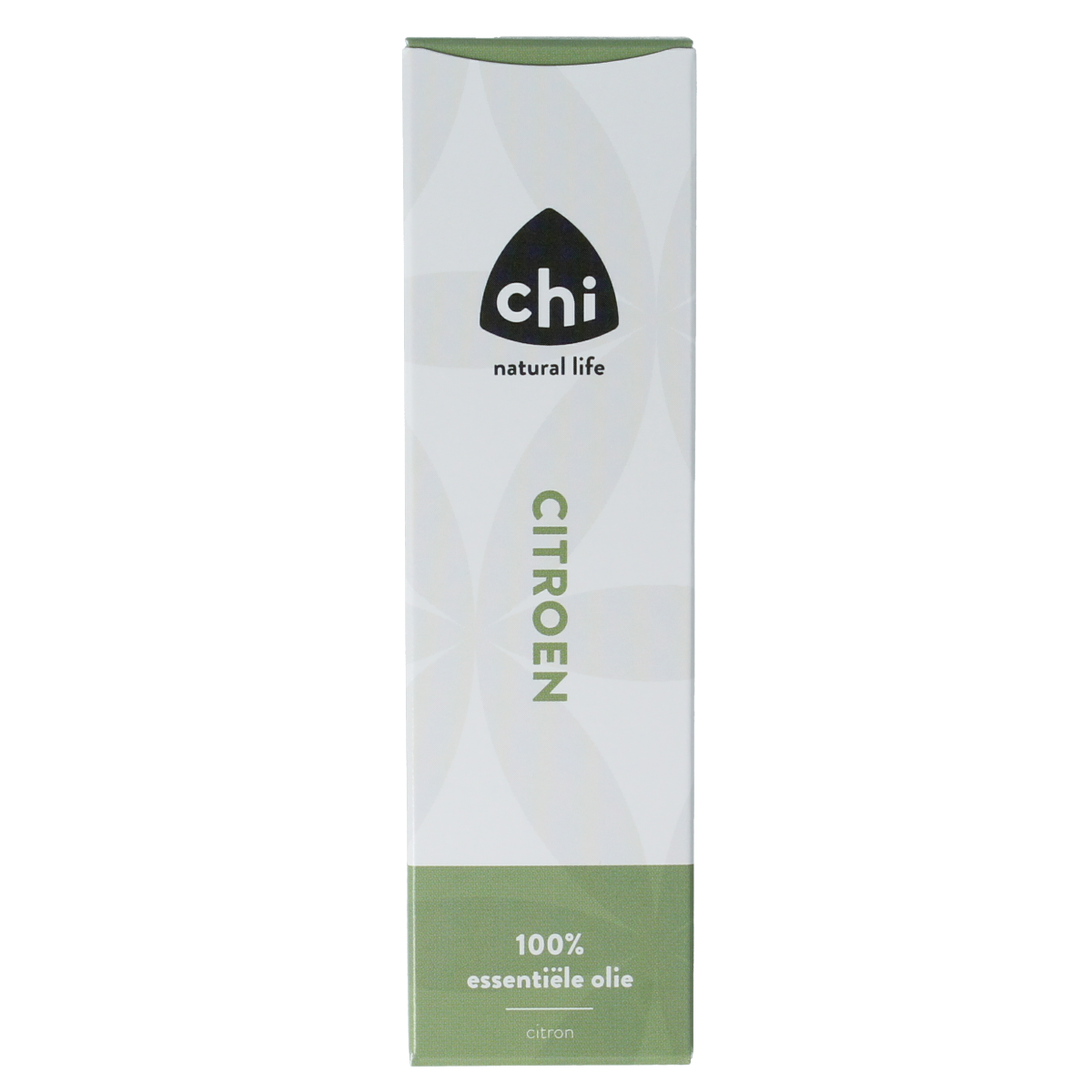 Chi Citroen essential oil in a 10ml bottle, showcasing bright yellow citrus slices and fresh lemon peels.