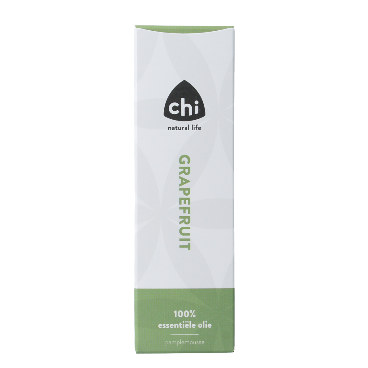 Chi Grapefruit essential oil bottle, 20ml, natural citrus scent from Chi brand, with a clear label and orange-colored cap.