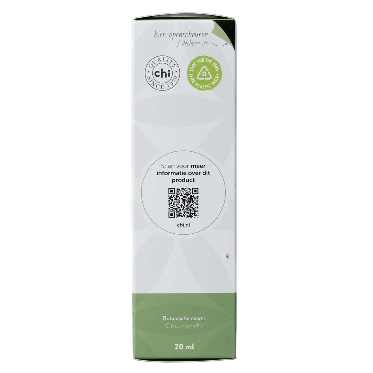 Chi Grapefruit essential oil bottle, 20ml, natural aromatic etherische olie for aromatherapy and wellness.