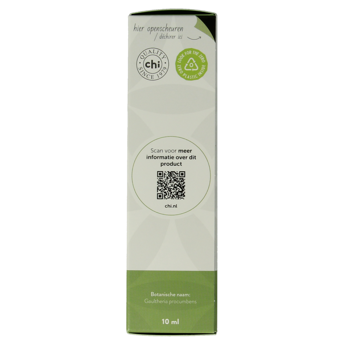 Chi Wintergreen Wild essential oil bottle, 10ml, natural aromatic oil from Chi brand, with a green cap and clear label.