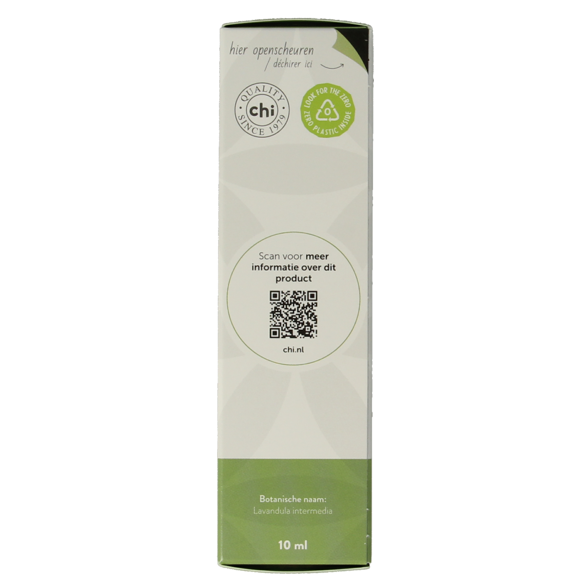 Chi Lavandin bio essential oil bottle, 10ml, with a clear glass container and label, showcasing natural aromatherapy product.