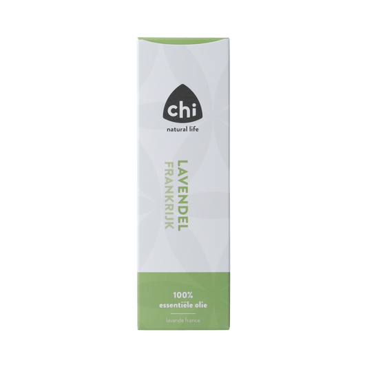Chi Lavendel Franse etherische olie in 50ml bottle, featuring lavender flower illustration on the label.