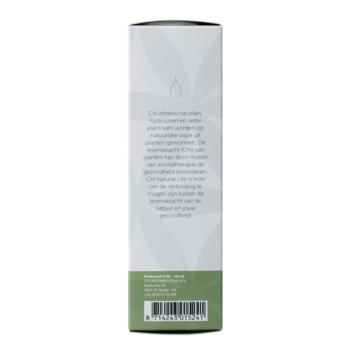 Chi Lavendel etherische olie in 20ml bottle, showcasing lavender flowers and packaging for relaxation and aromatherapy use.