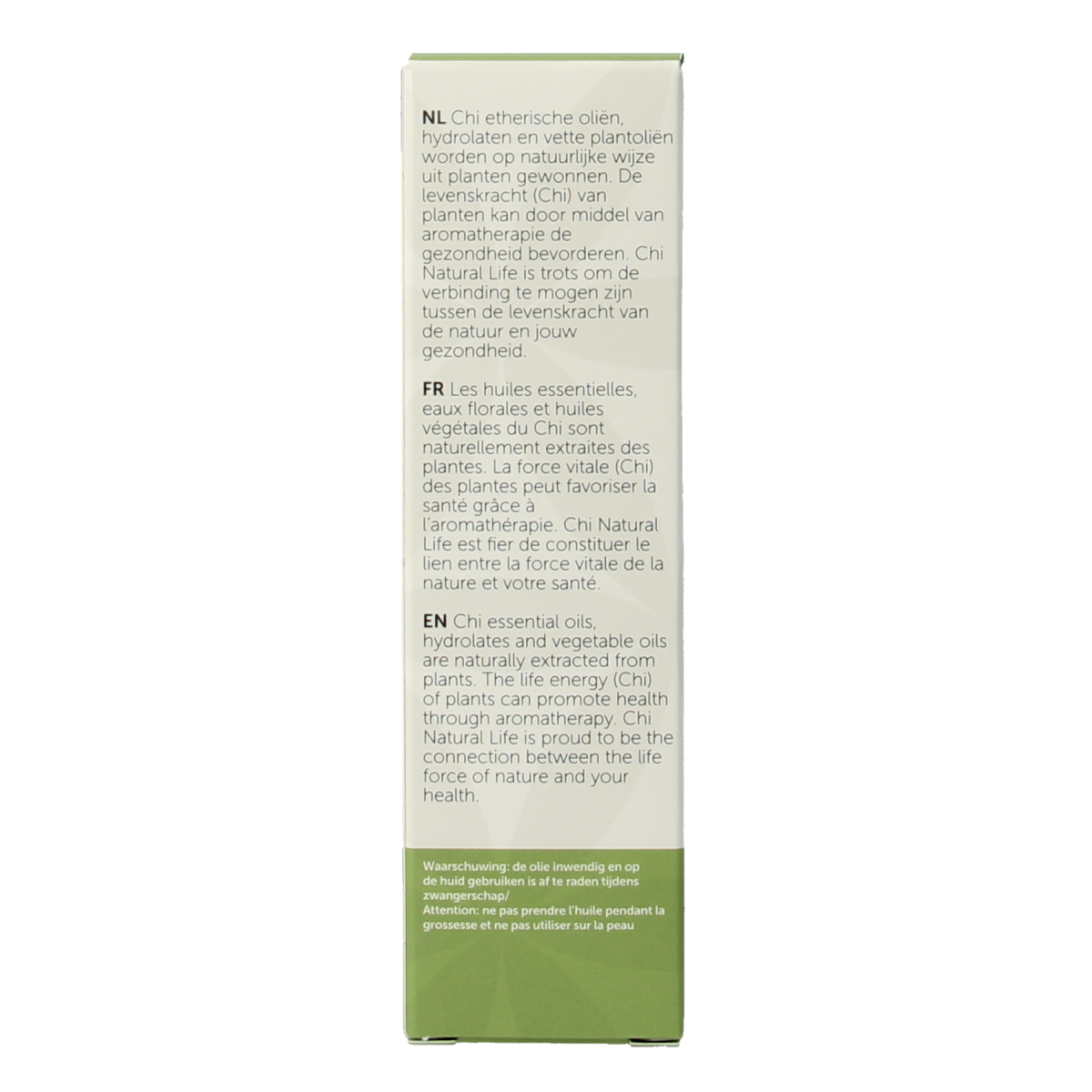 Chi Lavendel organic essential oil in a 10ml bottle, showing the clear glass container with lavender-colored label.