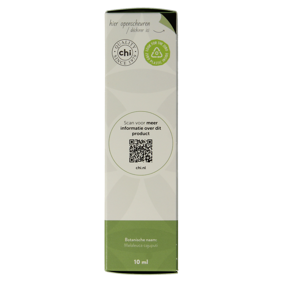 Chi Kajeput essential oil bottle, 10ml, natural etherische oliën with a clear label and amber glass container.
