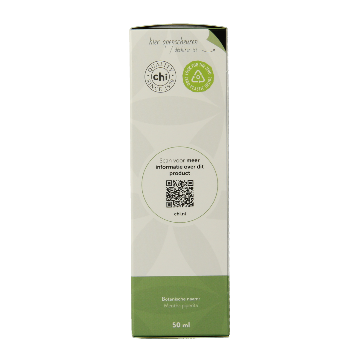 Chi Pepermunt Chinese cultivar essential oil in 50ml bottle, showcasing the clear, aromatic peppermint oil from Chi brand.