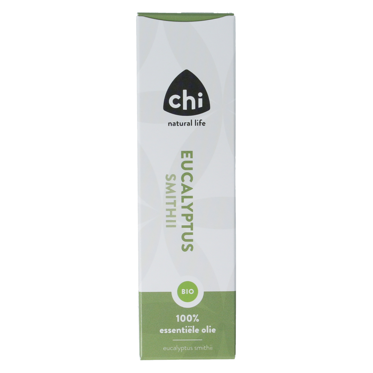 Chi Eucalyptus Smittii bio essential oil in a 10ml bottle, showcasing the dark glass container and label for aromatic use.