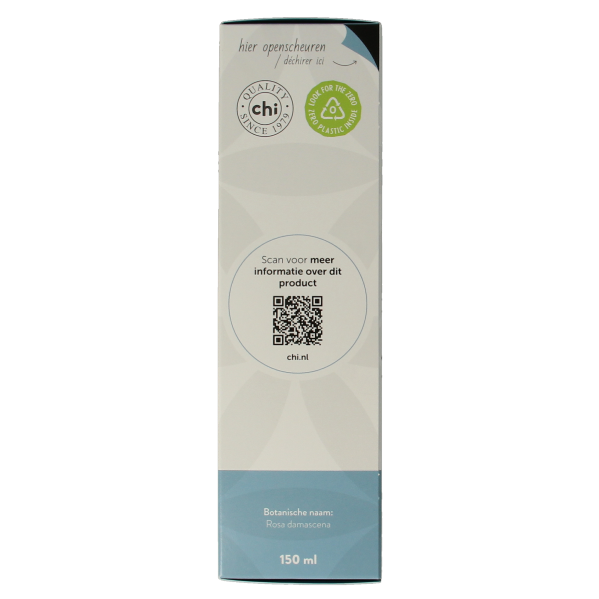 Chi Roos hydrolaat bio facial mist in 150ml spray bottle, natural skincare product for revitalizing and hydrating skin.