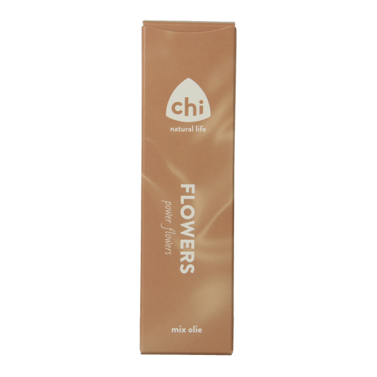 Chi Flowers Mix Essential Oil in 10ml bottle, aromatic blend of floral and herbal scents, for aromatherapy and wellness use.