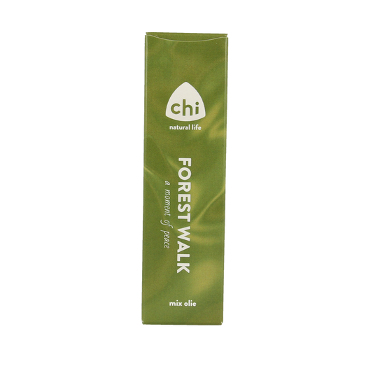 Chi Forest Walk essential oil bottle, 10ml, natural aromatic oil with forest-inspired scent, in clear glass container.
