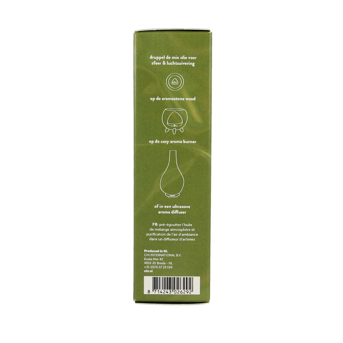 Chi Forest Walk essential oil bottle, 10ml, featuring a dark glass container with a white label and black cap.