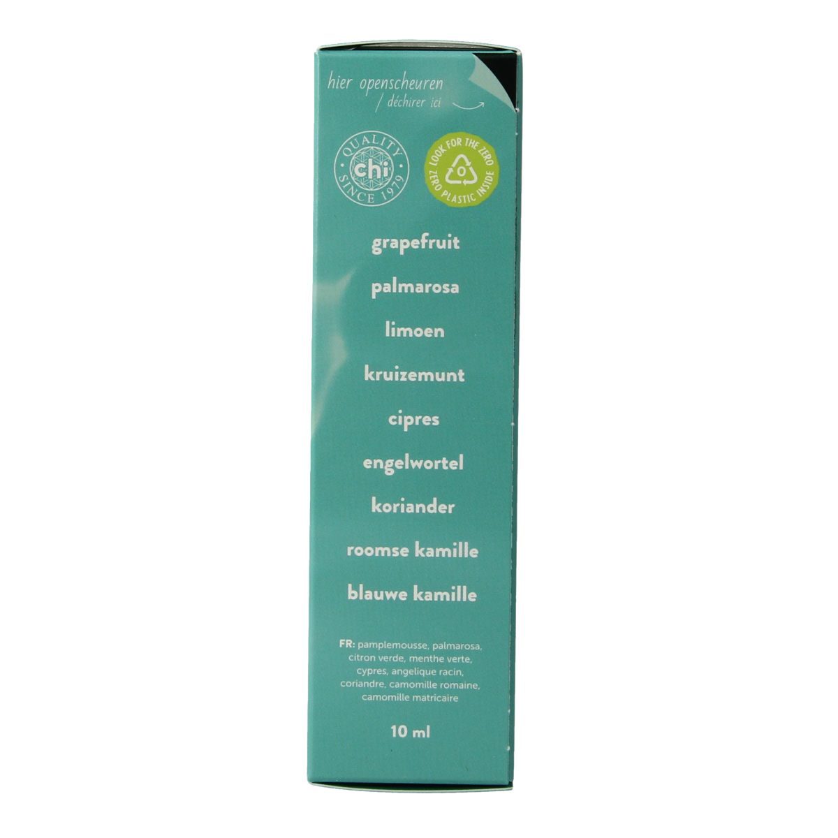 Chi Sea Breeze Mix essential oil in 10ml bottle showcasing clear glass container with label and sea-inspired design.