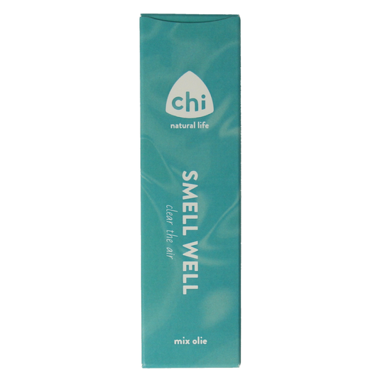 Chi Smell Well Mix Etherische Oliën 10ml bottle, clear essential oil for air purification and freshening in a compact container.