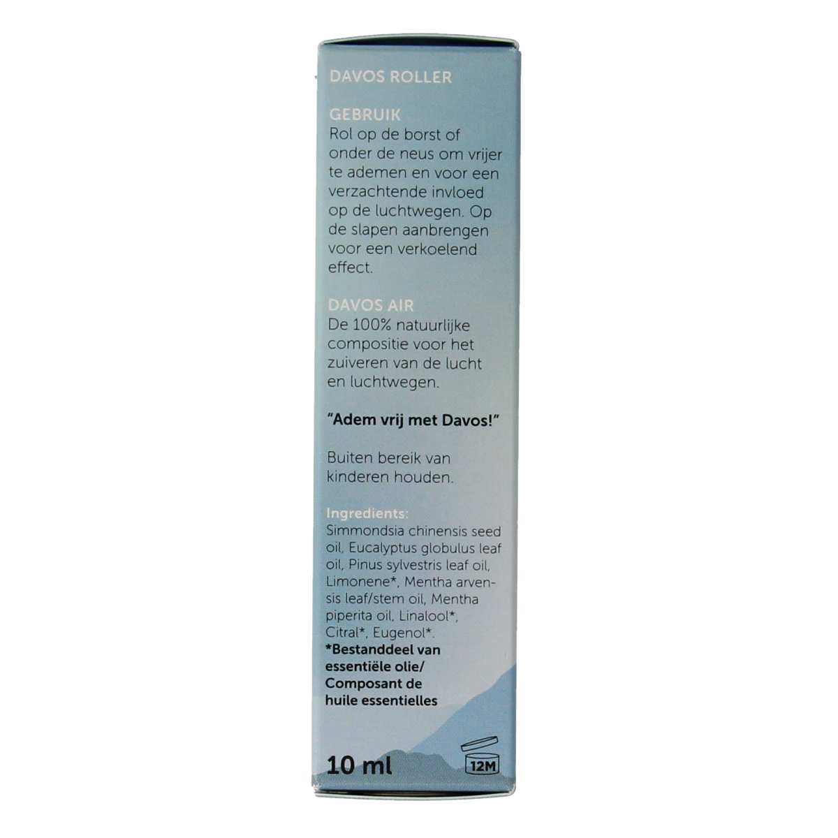 Chi Davos kuurolie roller with 10ml of essential oil, featuring a portable rollerball applicator and natural aroma.