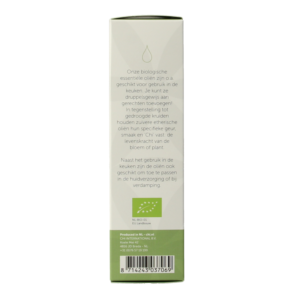 Chi Citroen organic essential oil in a 10ml bottle, natural citrus scent, pure bio etherische olie for aromatic use.
