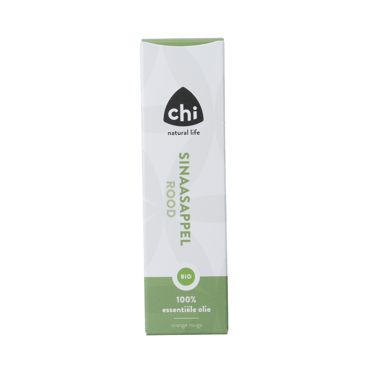 Chi Sinaasappel rood etherische olie in 10ml bottle, organic bio essential oil with bright orange color and natural citrus scent.