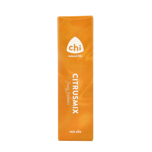 Chi Citrusmix essential oil bottle, 10ml, featuring a vibrant citrus blend from Chi brand for aromatherapy and natural scent.