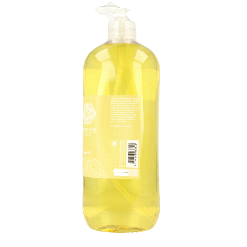 Chi Aromassage 1 Basic 2 liters body care product bottle, featuring natural ingredients and ergonomic design.