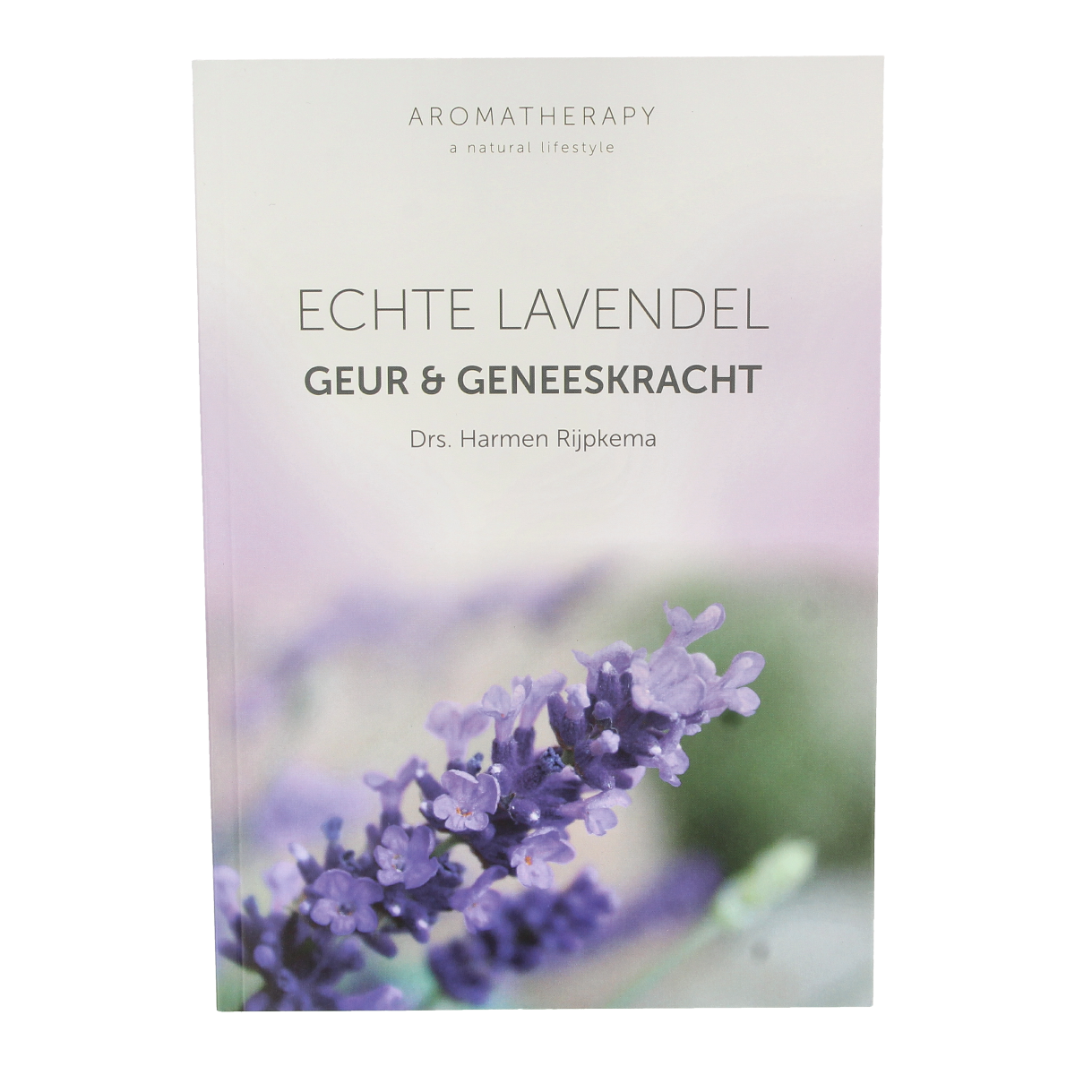 Chi Echte lavendel Rijpkema 1.00 boek, open book with lavender illustrations and text on white background.