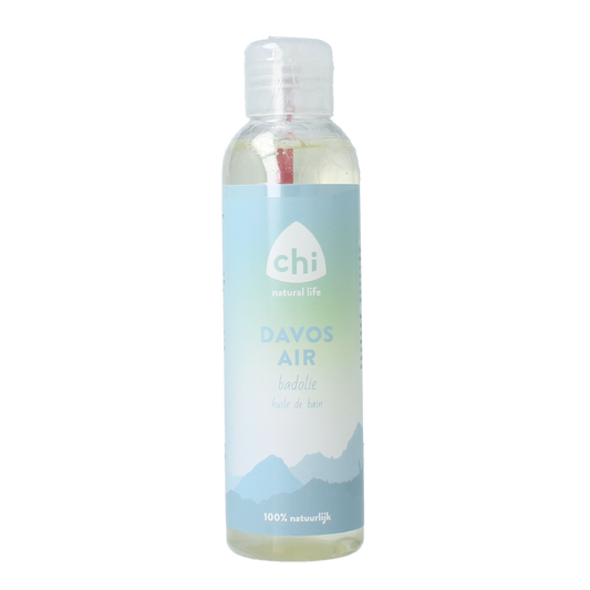 Chi Davos badolie 150ml bottle, natural bath and shower oil with soothing ingredients, shown in the image.