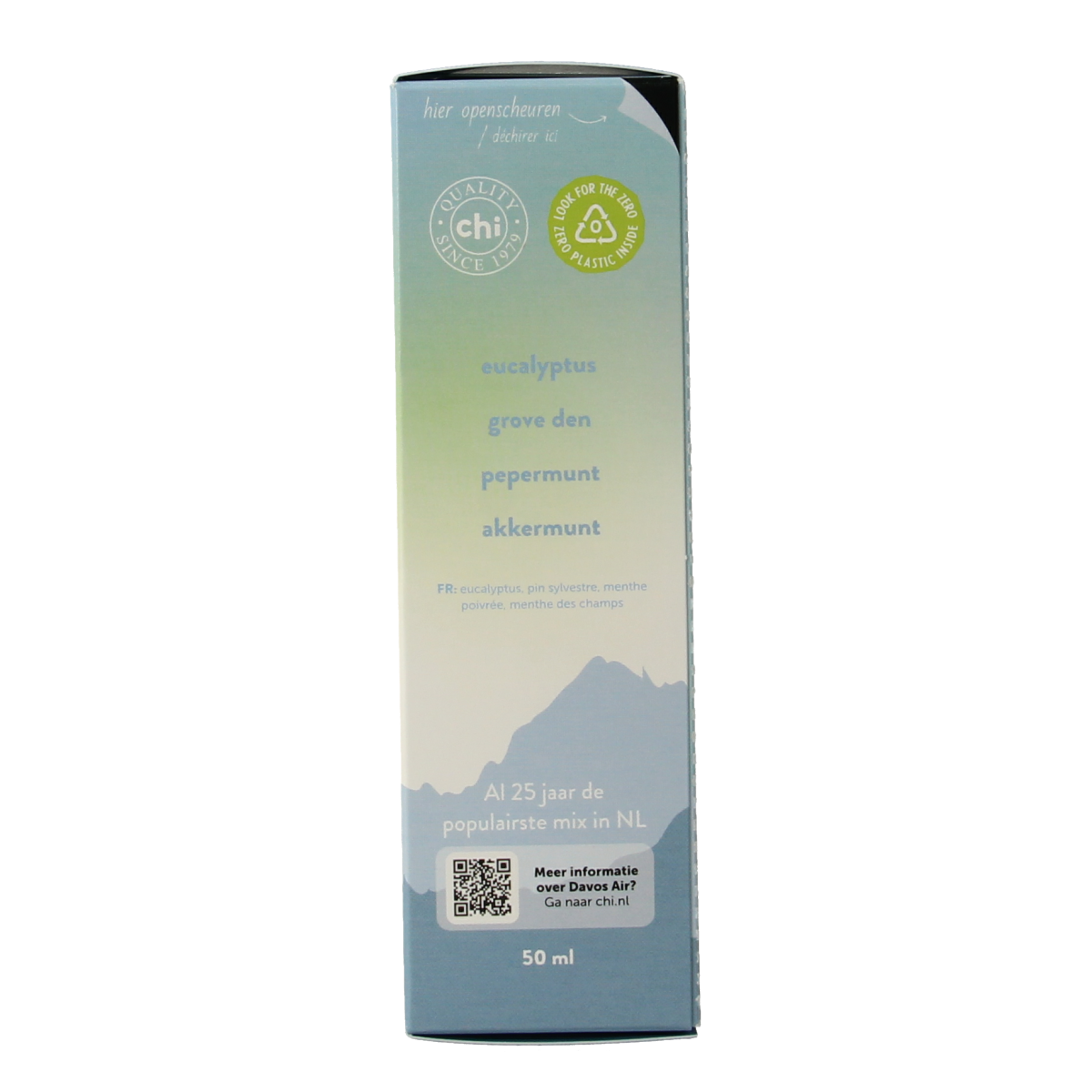 Chi Davos airspray Huisparfum bottle with a sleek design, 50ml size, and elegant branding.
