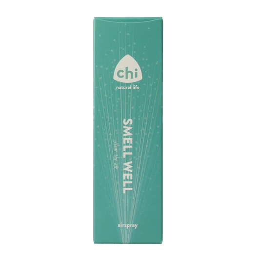 Chi Smell Well airspray bottle with 50ml of aromatic essential oils, featuring a sleek design and natural herbal scent.