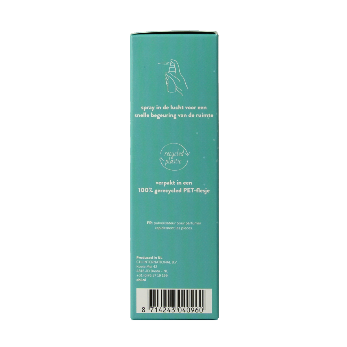 Chi Well airspray with 50ml of essential oils, featuring a sleek bottle and natural aromatherapy blend.