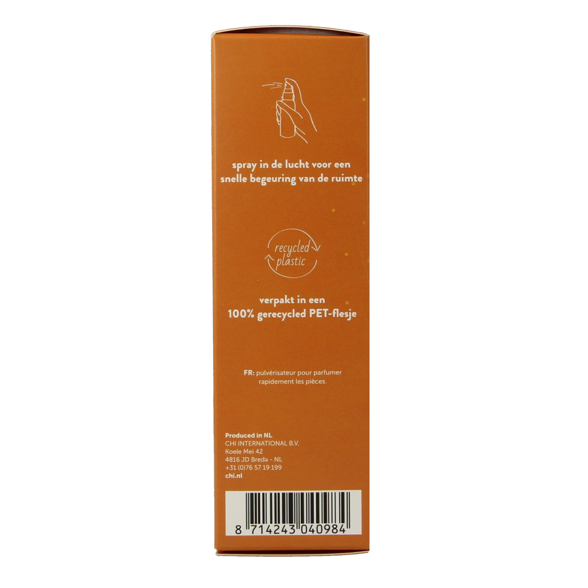 Chi Citrusmix airspray 50ml with vibrant citrus fruits and botanical ingredients in a clear spray bottle.