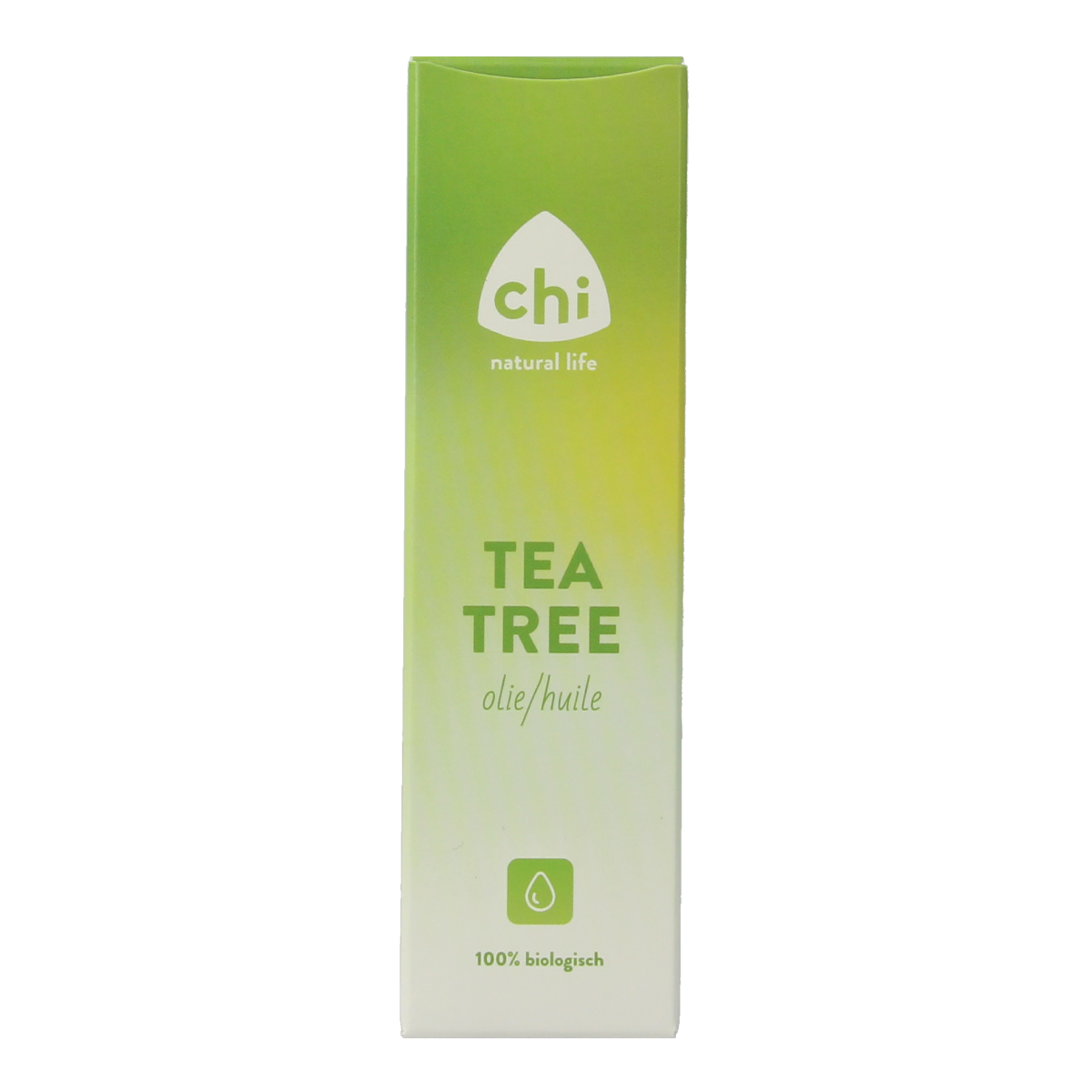 Chi Tea Tree Bio 10ml body care product with a dropper bottle, natural ingredients for skin health and soothing relief.