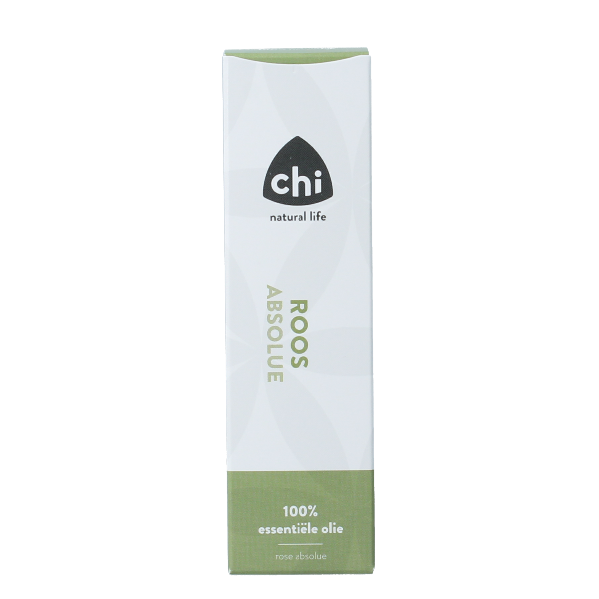 Chi Roos Absolue essential oil in 2.50 ml bottle, featuring a clear glass container with a black cap and a white label.