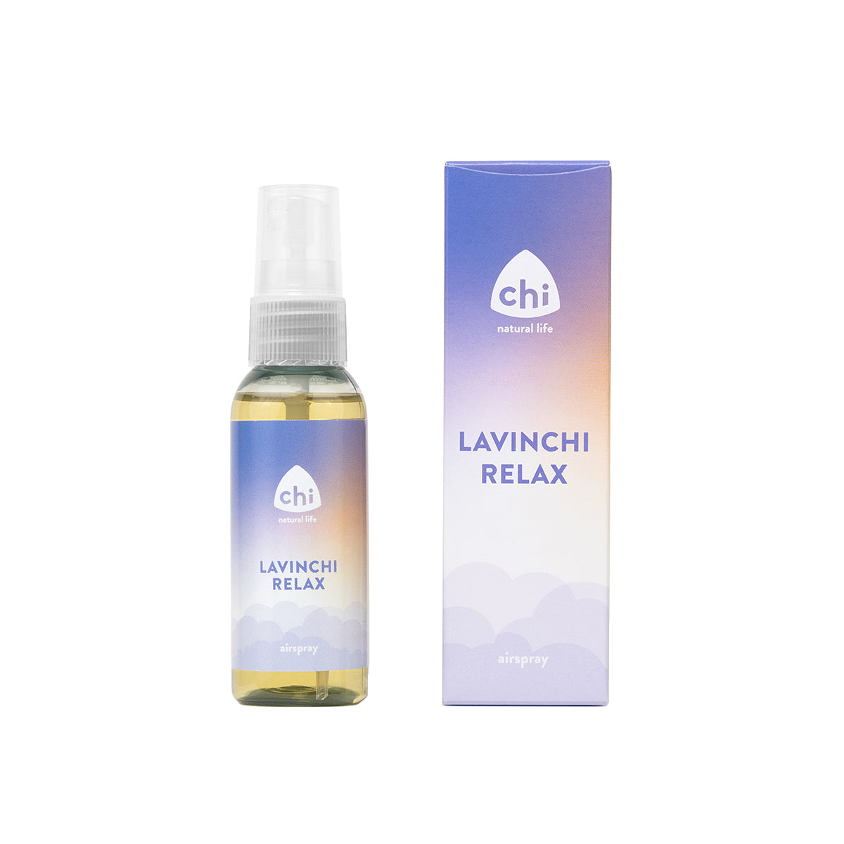 Chi Lavinchi airspray Huisparfum bottle with white and gold design, 50ml size, displayed on a neutral background.