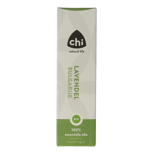 Chi Lavendelolie Bulgarije bio 10ml, pure lavender essential oil in a glass bottle, for aromatherapy and natural wellness.