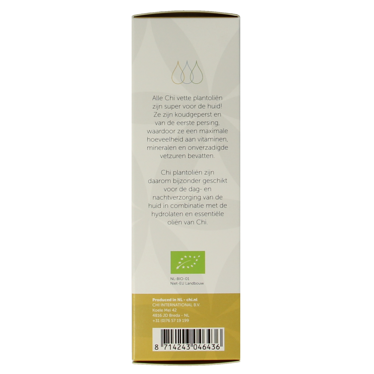 Chi Argan plant oil eco bio, 50ml, natural body care product with a clear bottle and golden argan oil inside.